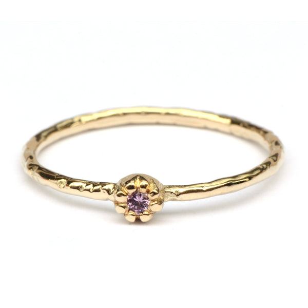 Naoki ring met roze saffier