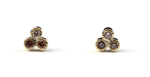 Oorstekers met bruine diamant