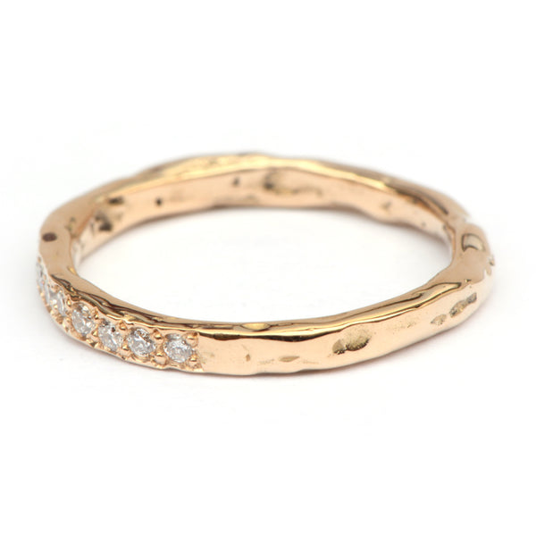 Grillige aanschuifring met 9 diamanten